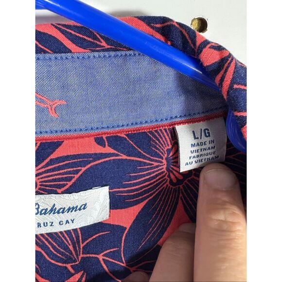 Tommy Bahama Veracruz Cay Hawaiian Shirt Mens Floral Red Blue Viscose size L - Picture 5 of 7